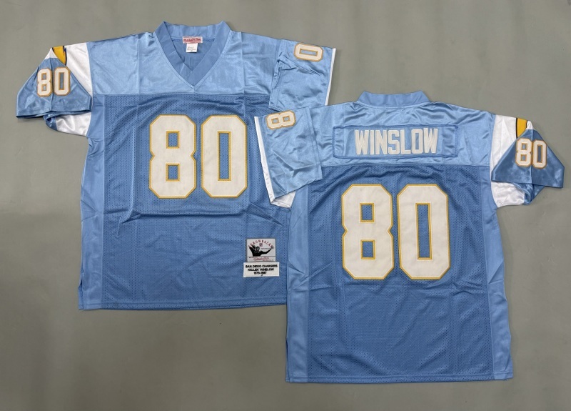 Men 2025 Los Angeles Chargers #80 Winslow Light blue Throwback Limited NFL Jersey style 001->los angeles chargers->NFL Jersey